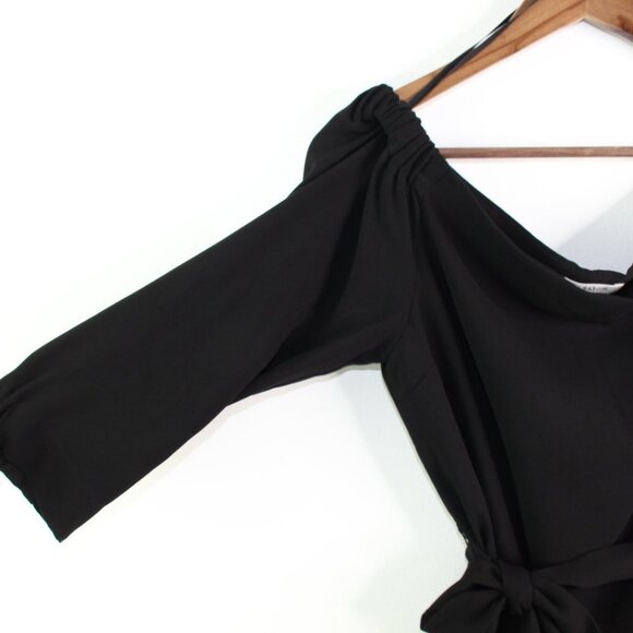 Babaton Off the Shoulder 3/4 Sleeve Dress Black L - Picture 2 of 7